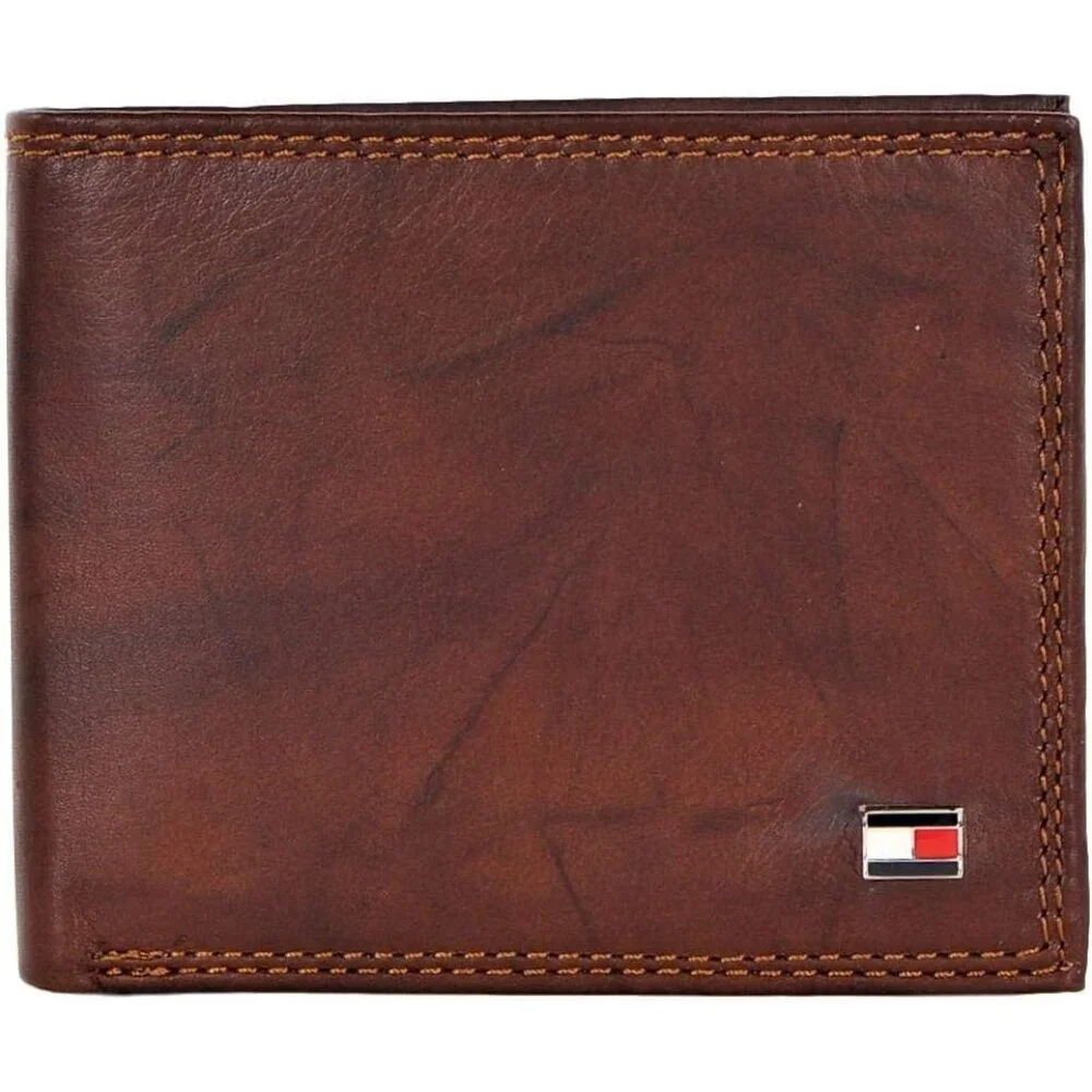 Tommy Hilfiger Men's Classic Logo Style Passcase Bifold Wallet with Card Slots